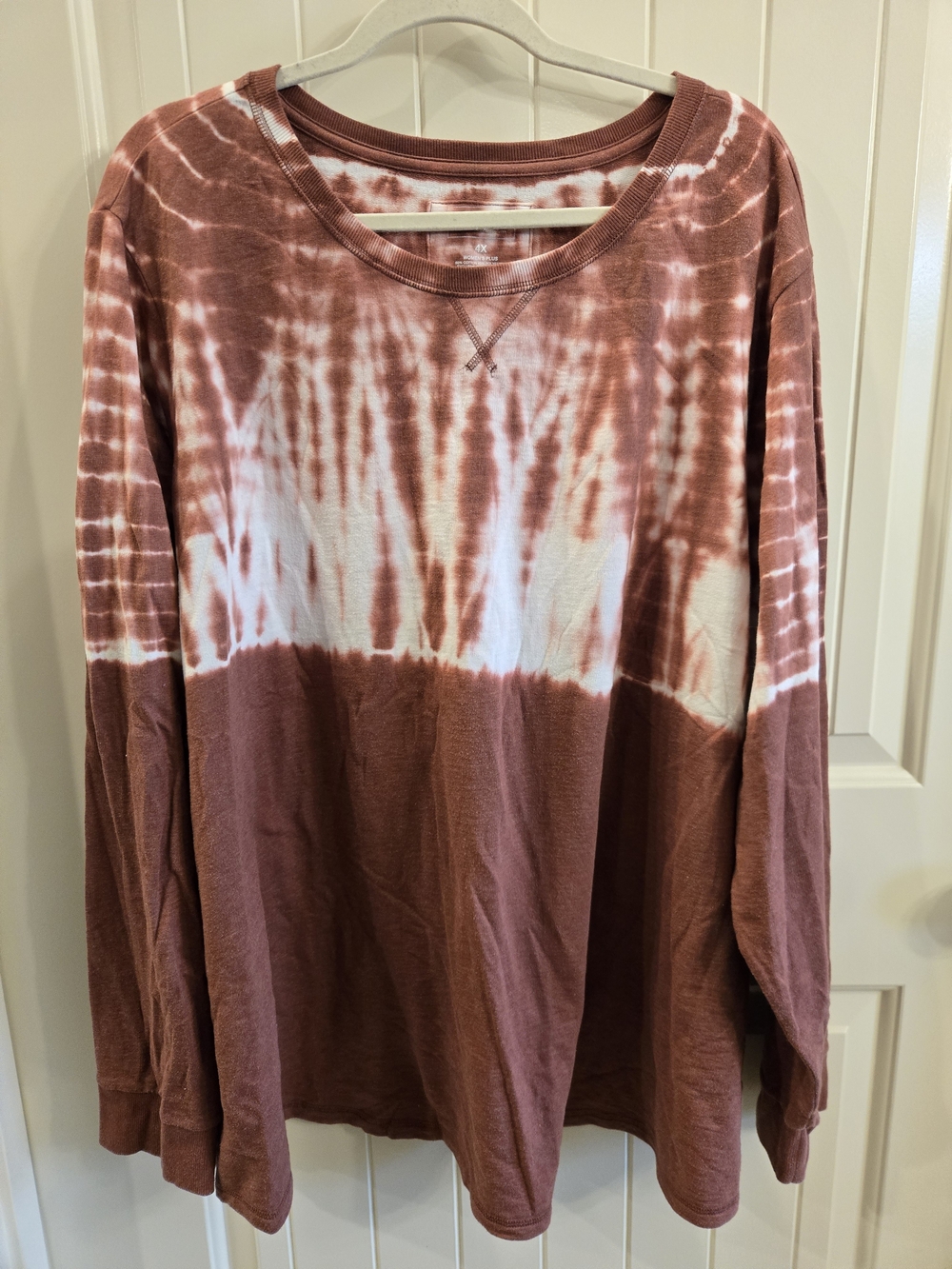 Sonoma Rust and White Tie-Dye Pullover Sweatshirt Size 4x